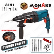 HAMMER 3 FUNGSI RYU RRH26 Mesin Bor Bobok Beton SDS Plus Hamer Drill 3 in 1 Set Lengkap Mata Adaptor