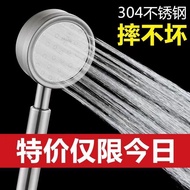 AT-🛫304Stainless Steel Shower Head Small Waist Turbo Filter Shower Head Shower Nozzle Home Bath Shower Set