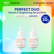 [11.11 Perfect Duo] INNISFREE Vitamin C Brightening Serum 30ml + 30ml for Brightening & Refining
