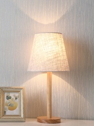 北歐純木桌燈,帶usb接口和按鈕開關,適用於卧室,ins風格,溫馨浪漫