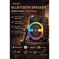 ZQS-1366 Bluetooth Speaker  Multimedia Wireless Speaker | Bass Sound | USB/TF/FM | Rechargeable Part