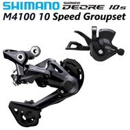 【In Spot】-Shimano DEORE M4100 Shifter Lever M4120 Rear Derailleur 10 Speed Groupset MTB