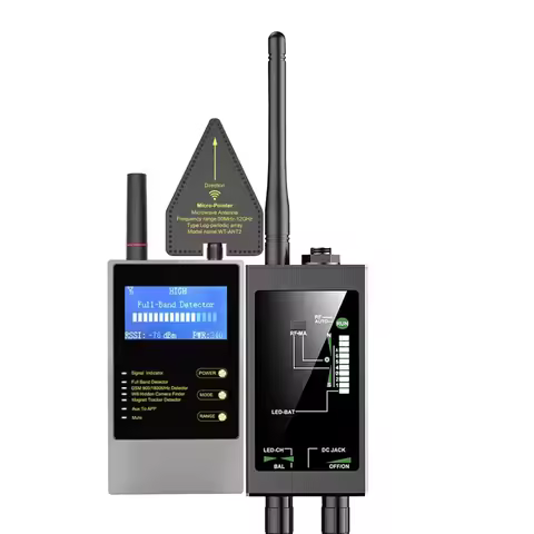 Anti - Spy Bug Detector, Hidden Cam Scanner, 4 Detection Methods, LED Screen for Easy Operation Wide