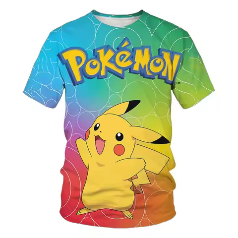 Pokemon T Shirt Cartoon Baby Kids Boys Girls Children Short Sleeves Summer Clothing Pikachu Cartoon 