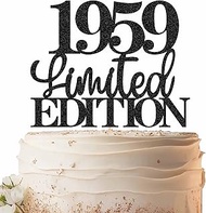 Limited EDITION 1959 Cake Topper - Black Glitter Happy 66th Birthday Party Cake Decoration Supplies,