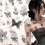 3D Black Butterfly Tattoo Set - Music Festival Art Decor - Y2k Fashion Accessories - Cosplay Decals 