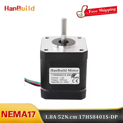 1PCS Nema17 Stepper Motor 4-Lead 1.8A 17HS8401S-1MD 52N.CM 42 42BYGH48 For 3D Printer Monitor Equipm