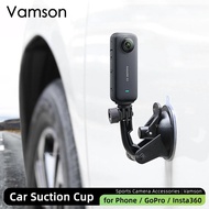 Vamson for Go Pro Accessories Suction Cup Mount Holder 360 Degree Rotate for Gopro Hero 11 10 9 Insta360 X4 One X3 Accessories