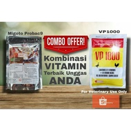 VP1000 COMBO MIGOTO PROBAC9 VITAMIN UNGGAS AYAM/BURUNG PUYUH (350g)