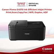 Canon Pixma E4570 Ink Efficient Inkjet Printer | Print,Scan,Copy,Fax | Wifi, Duplex, ADF | 3 Years W
