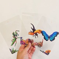 &lt;木木·仕事部屋 Mu Mu Studio&gt; 樂高 LEGO 透明卡 昆蟲 蝴蝶 酷卡 三張合售 文具 明信片 卡片