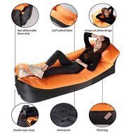 Inflatable Banana Bed with Pillow Fast Inflation Folding Sofa Bed Water-Repellent Beach Air Lounger