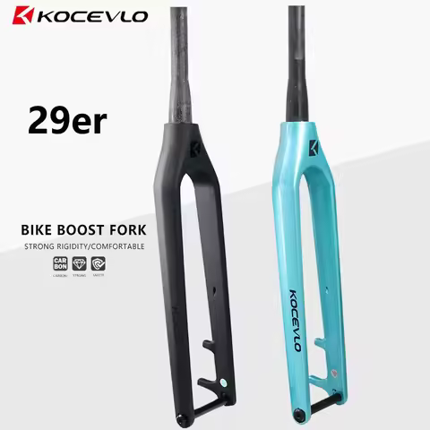 KOCEVLO Carbon Fiber MTB Rigid Fork 29 Inch 15x110mm Thru Axle Tapered Steerer Disc Brake Compatible