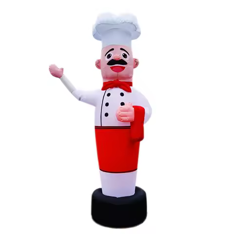 Inflatable Tube Guy Fast Food Restaurant Decoration Chef Balloon Outdoor Advertising Air Dancer Sky 