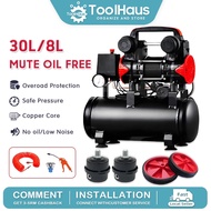 3.5Hp Oil Free Air Compressor 8L/30L/50L - Professional Heavy Duty Air Pump Combo Set Power Tool