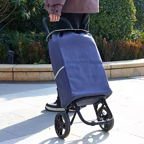 Foldable shopping cart, new portable cart, elderly grocery shopping cart, grocery cart, insulated Ox