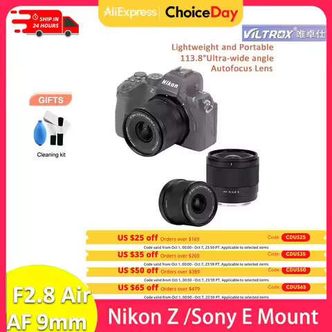 VILTROX 9mm F2.8 Air Auto Focus APS-C Ultra-wide angle autofocus lens for Sony E Mount Nikon Z Z8 Z9