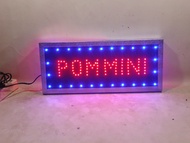 tulisan lampu led  / led sign pom mini bolak balik