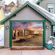 Egyptian Temple Garage Door Cover Banner Decorations Backdrop 7x8ft Karnak Temple Ancient Egyptian H