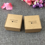 50pcs Small Kraft paper gift packaging box kraft cardboard handmade soap candy box personalized