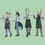 Genshin Impact Plate Desk Decor Cosplay Waiter Stand Cyno Tighnari Model Collection Ornament Accesor