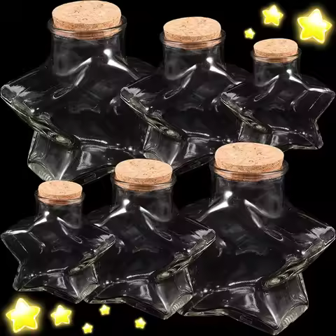 1/3pcs Clear Five-pointed Star Shape Glass Bottles DIY Craft Wishing Decorative Jar Birthday Wedding