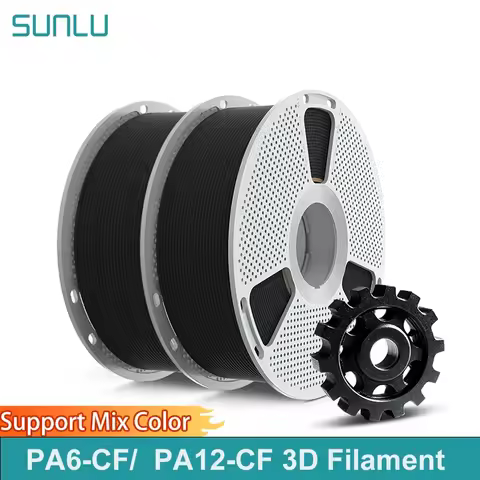 SUNLU 2Roll PA6-CF/ PA12-CF 3D Filament 1.75mm Carbon Fiber-Textured Nylon Filament for 3D Printer ,