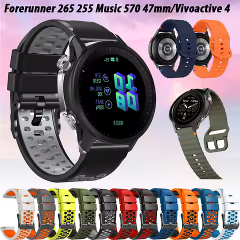 22mm Sports swimming Strap For Garmin Forerunner 570 265 255 Band Watch Band Replacement Silicone Br