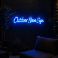 Custom Single‑Line Outdoor LED Neon Sign, USB Powered, Flowing Handwritten Font, Dimmable Colors & S