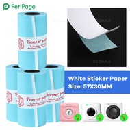 Thermal Paper with Self-adhesive Printable Sticker Paper Roll Direct 57*30mm(2.17*1.18in) for PeriPage A6 Pocket PAPERAN