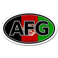 2Pack Afghanistan AFG and Afghan Flag Car Bumper Sticker Decal Oval Car Sticker