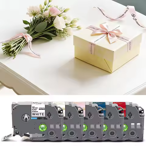 12mm Satin Ribbon TZe Tape Compatible for Brother P-touch Label TZe-R231 TZe-RN34 TZe-RW34 for Broth