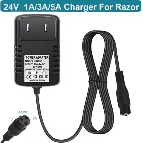 24V Charger for Razor E200 E200S E175 E300 E300S E125 E150 E500 E500S PR200 E225S E325S MX350 MX400 
