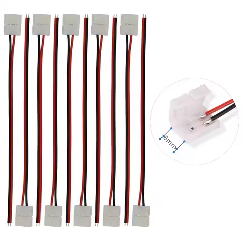 For 8mm 2 Pin 3835 5050 3528 LED Strip Connector, Plug Connector Cable, Flexible COB LED Tape Corner