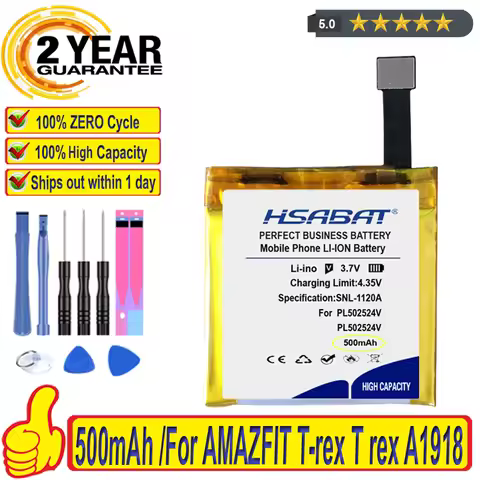 500mAh Top Brand 100% New PL512524G PL502524V Battery for Huami AMAZFIT T-rex Verge Lite Gtr A1918 A