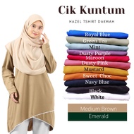 Cik Kuntum Baju Tshirt Muslimah Labuh A Cutting Berpoket Long Sleeve HAZEL TD
