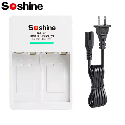 Soshine 9V 6F22 680mAh Rechargeable Battery Charger LiFePO4 Li-ion Ni-MH Batteries Charger V1 LiFePO