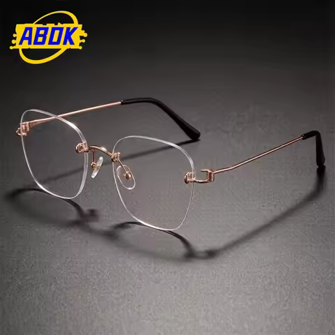 Ultralight Titanium alloy Rimless Men Glasses Frame Fashion Eyeglass Myopia Prescription Frames Wome