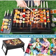 Pemanggang BBQ Portable Foldable Outdoor Folding Barbecue Charcoal BBQ Grill Pan Stand Camping Picnic Party Family