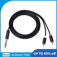 6.35 mm to  Cable,  Cable 6.35mm Male to 2  Male Stereo Audio Adapter Y Splitter  Cable -3 Meter