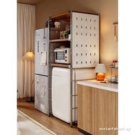 [100% authentic] Shelf Hole Board Household Goods Rack Above Refrigerator Floor Side Multi-Layer Low