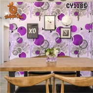 ORANGE Wallpaper dinding 3d 45cm X 8M Wallpaper Stiker dinding kamar Motif Kotak 3D Cy1006