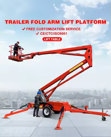 Mini Small 10-22m Aerial Work Platform Trailer Telescopic Articulated Cherry Picker Spider Lift Towa