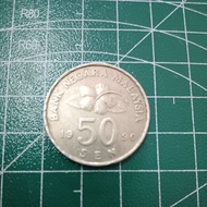 Vintage 2nd series 50 cent coin1990 (Malaysia)