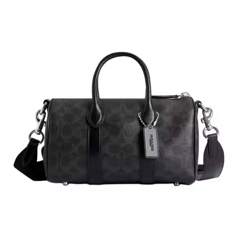 COACH Artificial Leather Bowling Bag, Shoulder Bag, Crossbody Bag, Handbag Medium Unisex Black CCF49