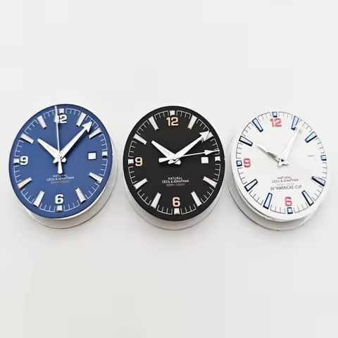 33.3mm No Logo Green Lume Watch Dial Suitable For Omega Planet Ocean ETA Miyota8215 DG2813 Automatic