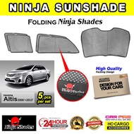 Toyota Altis 2006 - 2013 (5pcs) Magnetic Ninja Shades Sunshade Ninja Sun Shade