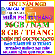 FREESHIP - SIM 4G VNMB TRỌN GÓI 1 NĂM 7GB/NGÀY - 210GB/THÁNG TỐC ĐỘ CAO - SIM 4G VIETNAMOBILE 1 NĂM