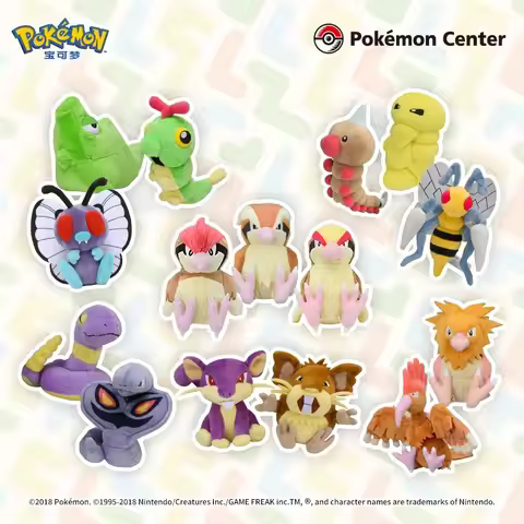 Limited Stock Pokémon Plush Toys Palm Collection Kanto Weedle Piplup Metapod Pidgeotto Rattata Spear