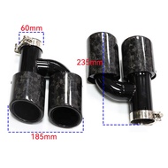 SYPES Black stainless steel  60MM muffler tip nozzle exhaust pipe suitable for Audi A4 A5 A6 A7 to S